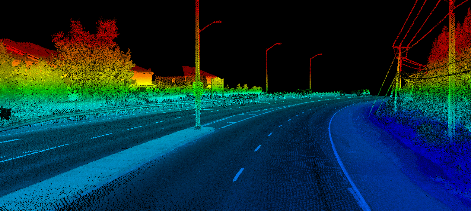 Colorful 3D model of street