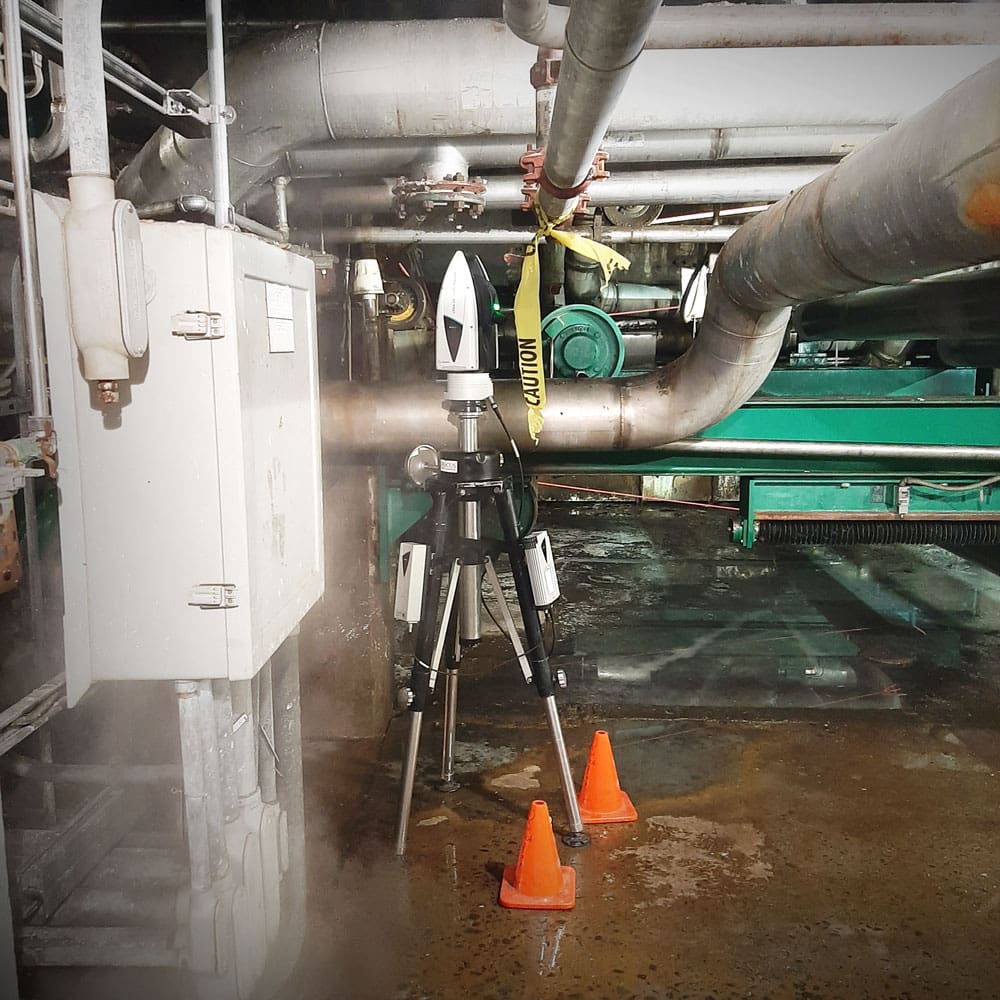 Alignment equipment being used on a jobsite